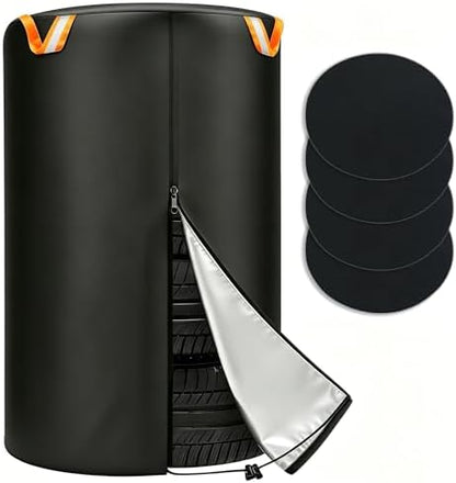 Tire Storage Cover for 4 Tires, Fits 32.5 in, 33 x 47 in, 420D Oxford Pads by WelcometoBaoentcmor