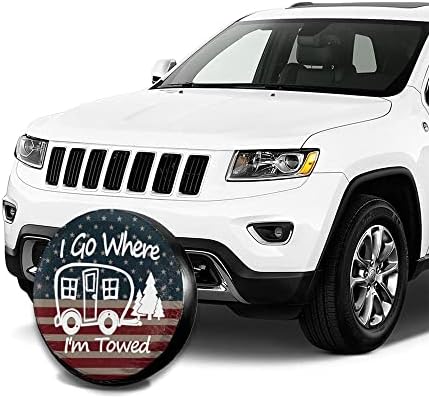 I Go Where I'm Towed American Flag Spare Tire Cover Waterproof Dust-Proof - Image 4