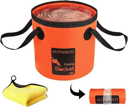 Collapsible Bucket 5 Gallon Container Folding Water Bucket Portable Wash Basin by AUTODECO