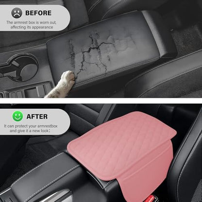 Amiss Car Center Console Cover, Upgraded Leather Car Armrest Cushion - Image 5