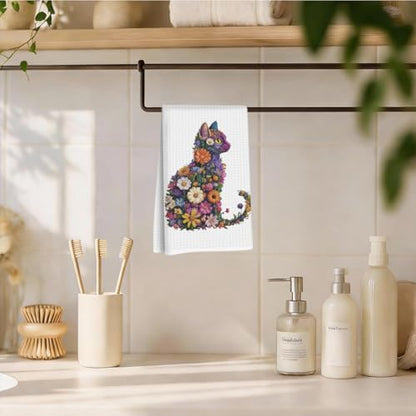 Gifts for Cat Lovers Kitchen Towels, Cat Gifts for Women Hand Towels - Image 4