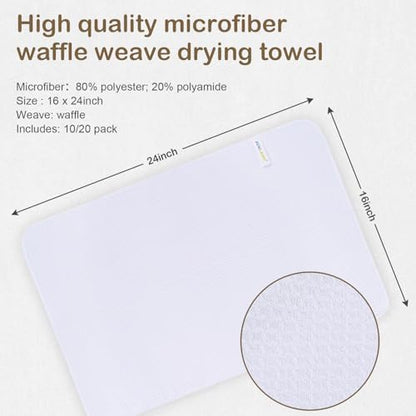 Sublimation Towels Waffle Kitchen Towel Fast Drying Tea Towels White 16x24 - Image 2