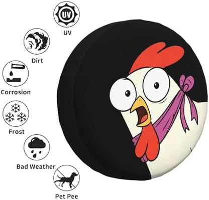 Funny Chicken Bro Spare Tire Cover Waterproof Wheel Cover 17 Inch Universal Fit - Image 6