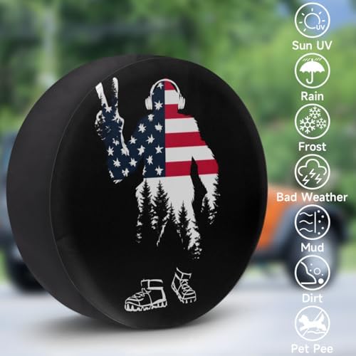 Rv Spare Tire Cover Wheel Bigfoot Flag Mountain Tire Covers Wheel Protectors - Image 3