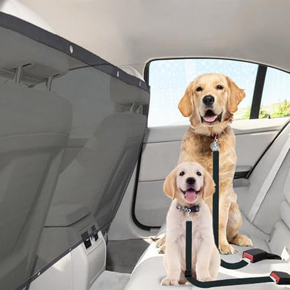 SunGrow Dog Seat Belts with Barrier, 2 Adjustable 28" Nylon Belts, and Trucks - Image 2