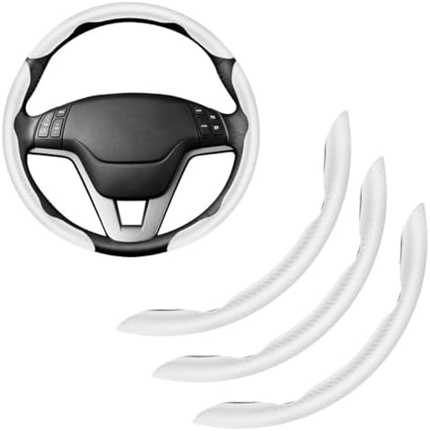 Amiss 3pcs Carbon Fiber Anti-Skid Steering Wheel Cover, Waterproof & Segmented by Amiss