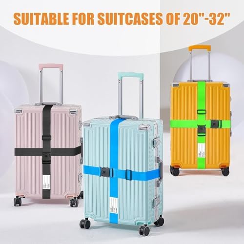 BILIONE Luggage Straps for Suitcases, Adjustable Lockable Suitcase Straps - Image 4
