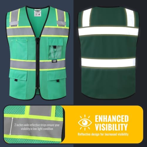 JKSafety Safety Vest for Men Women Hi Vis Relfective Vest - Image 3