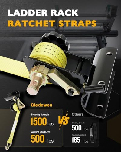 Ladder Rack Straps, Rack Ratchet Straps Truck/Lumber/Pipe/Roof Rack Straps - Image 2