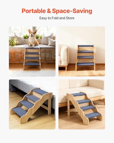 VEVOR Wood Pet Stairs, 4-Step Dog Stairs - Image 6