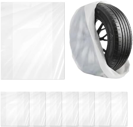 8PCS Extra-Large Tire Covers, Tear-Resistant LDPE Plastic Tire Bags by Unknown