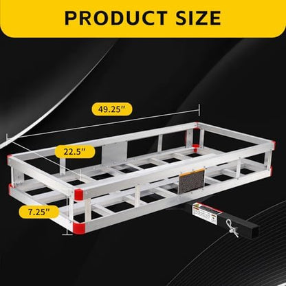 MaxxHaul Aluminum Hitch Mount Cargo Carrier - 500 lb Capacity Basket - Image 2