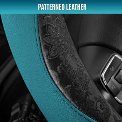 PIC AUTO Steering Wheel Cover, Universal Fit 14.5"–15.5", Soft PU Grain Leather - Image 3