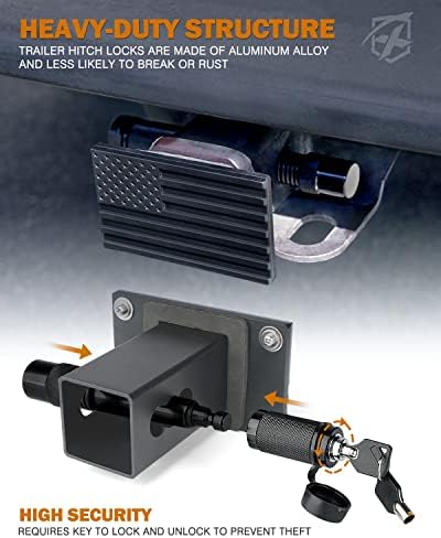 Xprite Aluminum Trailer Hitch Cover, Heavy Duty 2" Inch Tow Hitch Receivers - Image 2
