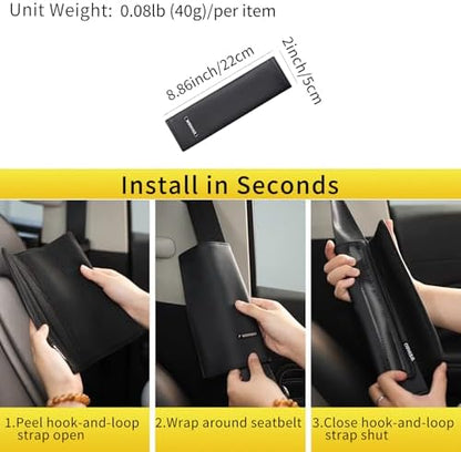 2Packs Car Seatbelt Cover 8.66 Inch, Short Leather Car Seat Belt Cover Pad - Image 5