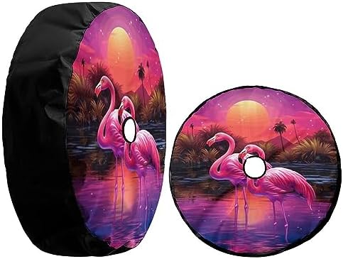 Pink Flamingo Spare Tire Cover - Image 5