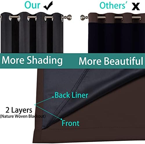 Yakamok Chocolate Brown Blackout Curtains 72 Inches Long 52" Wide, 2 Panels - Image 5