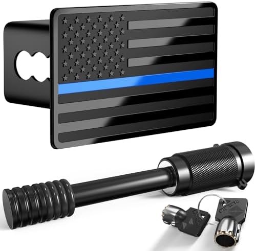 Heavy American Flag Metal Trailer Hitch Cover by TOEASYTY