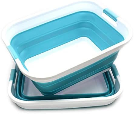 SAMMART Set of 2-41L Collapsible Plastic Laundry Basket-Pop Up Storage by SAMMART