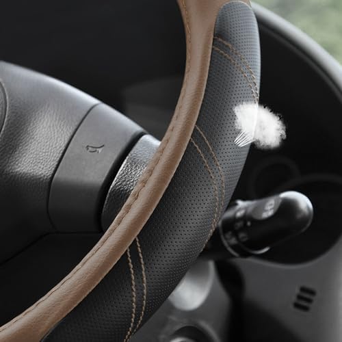 Elantrip Leather Steering Wheel Cover 14 1/2 to 15 inch Universal Padded Soft - Image 3