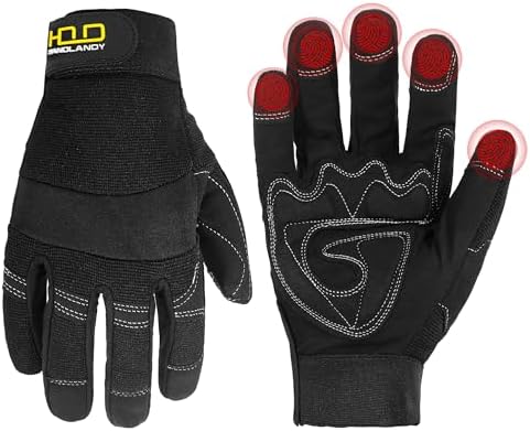 HANDLANDY Work Gloves for Men & Women, Utility Mechanic Working Gloves Touch by HANDLANDY