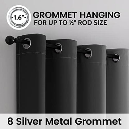 SimpleHome 100% Blackout Ombre Bedroom Curtains Black and Greyish White - Image 4