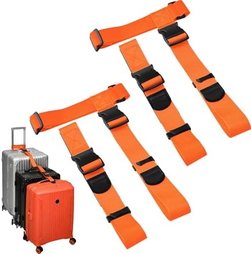 BILIONE 4 Pack Luggage Connector Straps, Connect 3 Suitcases ＆ Add A Bag by BILIONE