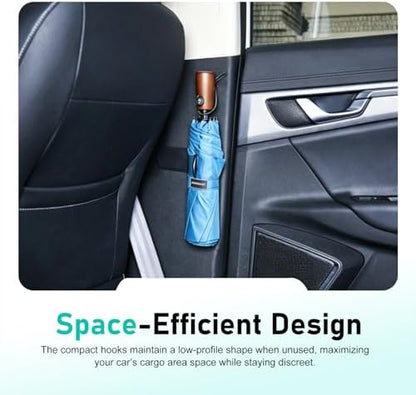 2 PCS Car Umbrella Holder Hooks, Self-Adhesive Trunk Organizer Clips - Image 6