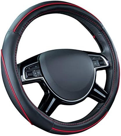 Car Pass Colour Piping Leather Steering Wheel Cover, Perfectly fit - Image 2