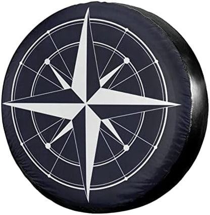 Wind Rose Spare Tire Cover Dust-Proof Wheel Tire Cover Fit Trailer, SUV and by Foruidea