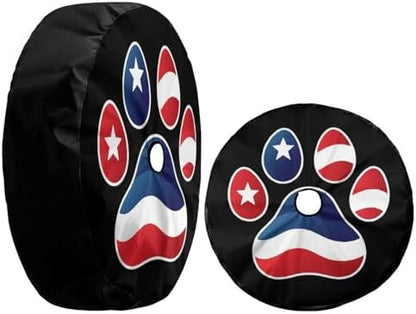 American Flag Dog Paw Spare Tire Cover - Image 3