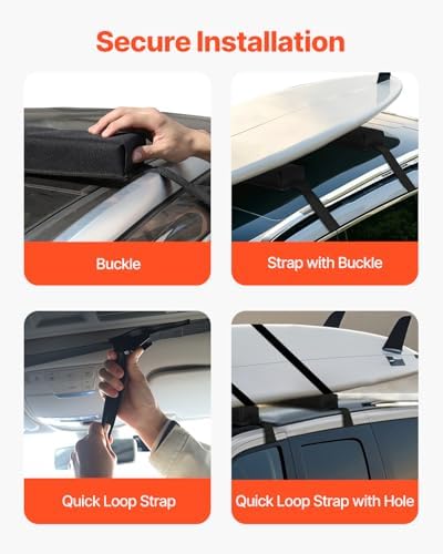 VEVOR Soft Roof Rack Pads, 15.5-Inch Universal Car Roof Rack Pads, 176LBS - Image 4