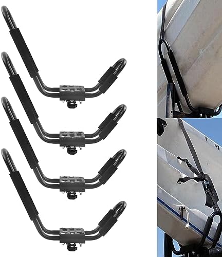 Fafeicy 2 Pair Kayak Roof Rack, Alloy Steel 150LBS Load Capacity J Bar Holder - Image 6