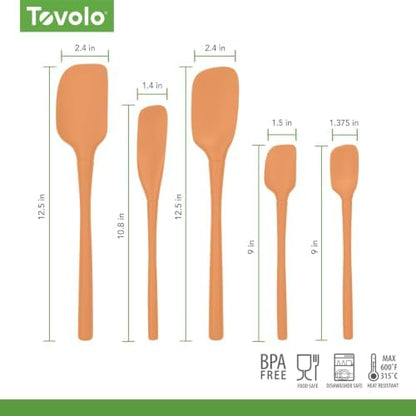 Tovolo Flex Core 5 Piece Silicone Spatula Set Heat Resistant All Silicone - Image 5