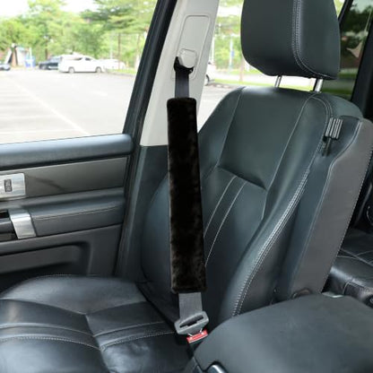 Amooca 19.7in Extra Long Furry Universal Car Seatbelt Cover Shoulder Pad by Amooca