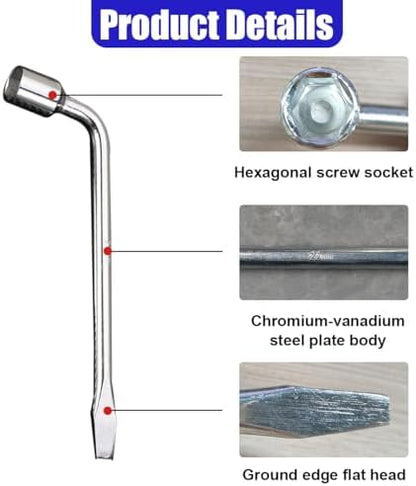 22mm Car Spare Tire Lug Wrench, L-Type Auto Tire Replacement Tool - Image 3