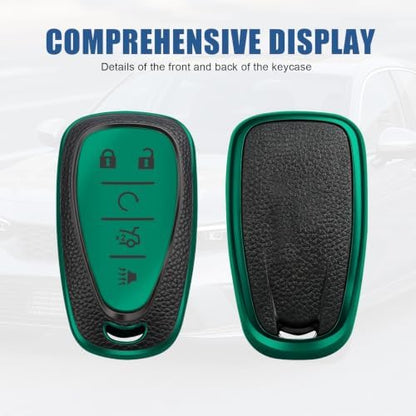 for Chevy Key Fob Cover, 5 Buttons TPU Leather Texture Key Cover - Image 4