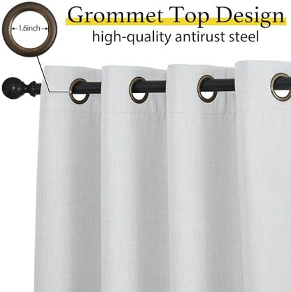 NICETOWN Faux Linen Valances, Short Cafe Curtains Kitchen Tiers, Room Darkening - Image 3