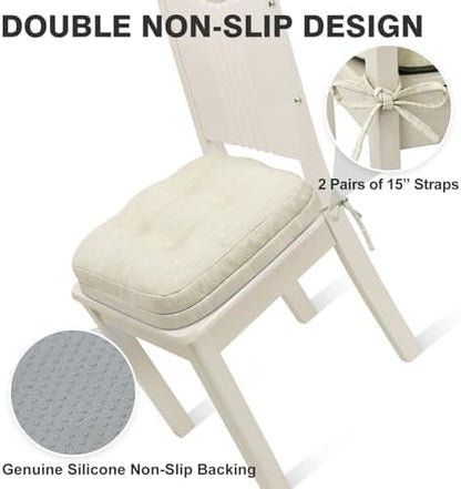Shinnwa Kitchen Chair Cushions Set of 2, Dual-Layer Memory Foam Dining Chair - Image 5