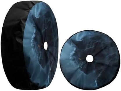 Wild Cat Spare Tire Cover with Backup Camera Hole Wheel Tire Cover Fit Trailer - Image 3