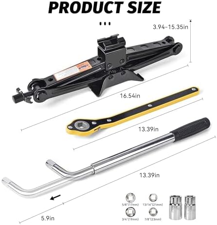 Car Jack, Car Jack and Stand Kit, Portable 2 Ton Scissor Jacks, Cars - Image 2