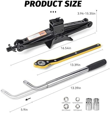 Car Jack, Car Jack and Stand Kit, Portable 2 Ton Scissor Jacks, Cars - Image 2