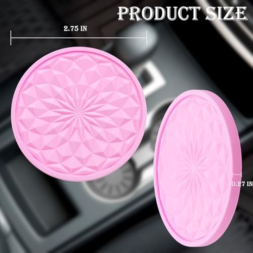 4 Pack Silicone Car Cup Holder Coaster – 2.75 Inch Non-Slip Drink Mat, - Image 2