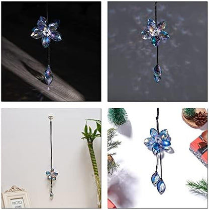 Crystal Flower Rear View Mirror Pendant Car Hanging Ornament Lucky Accessory - Image 5