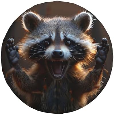 Raccoon Spare Tire Cover Weatherproof Universal Wheel Protectors Wheel Covers - Image 2