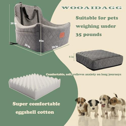 WOOAIDAGG Dog Car Seat for Medium Sized Dog, Pet Travel Car Bed - Image 2