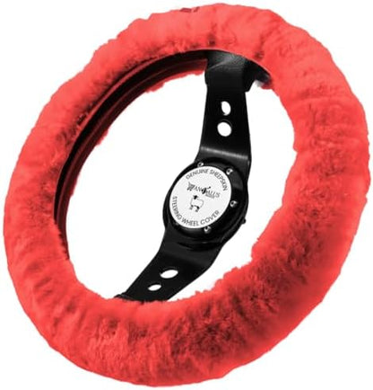 Andalus Brands Luxury Fluffy Car Steering Wheel Covers – Genuine Merino by AndalusBrand