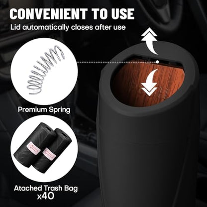 Car Trash Bin with Lid-2 Pack Car Garbage Can Cup Holder-Mini Leakproof Vehicle - Image 7
