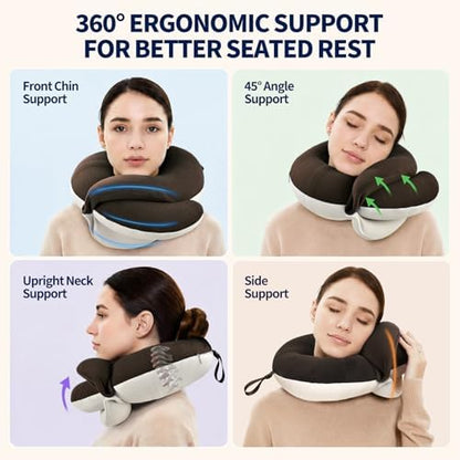 BUYUE Travel Neck Pillows for Airplanes, Memory Foam 360° Head Support Sleep - Image 2
