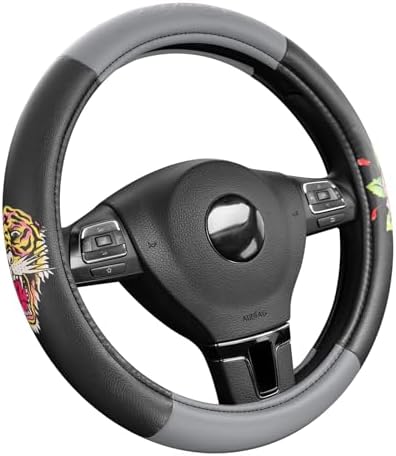 ED HARDY Tiger Print Steering Wheel Cover, Fits 14.5-15.5 Inch Steering Wheels by EdHardy